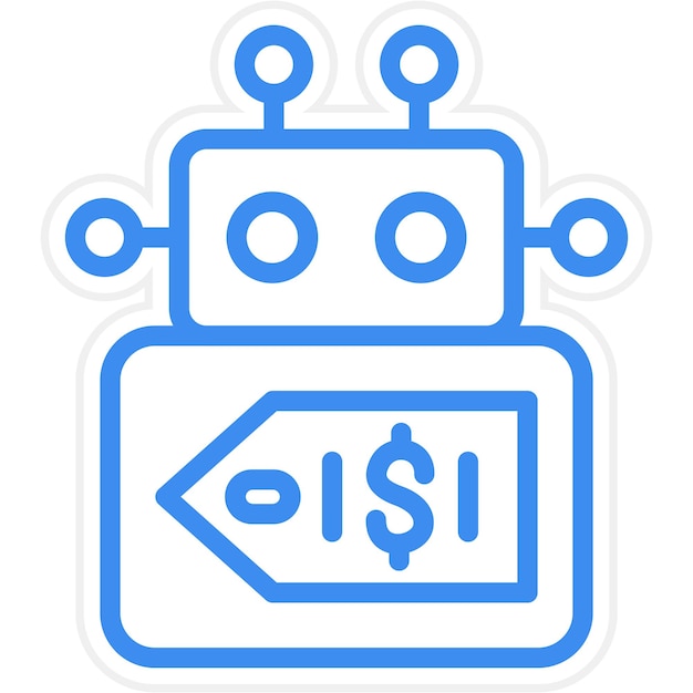 Styl ikony kosztu robota projektowania wektorowego