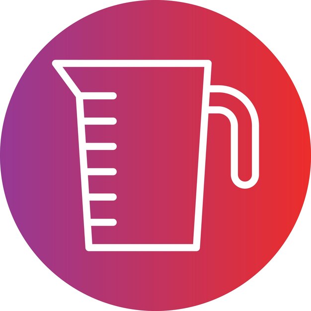 Styl ikony kubka pomiarowego projektowania wektorowego