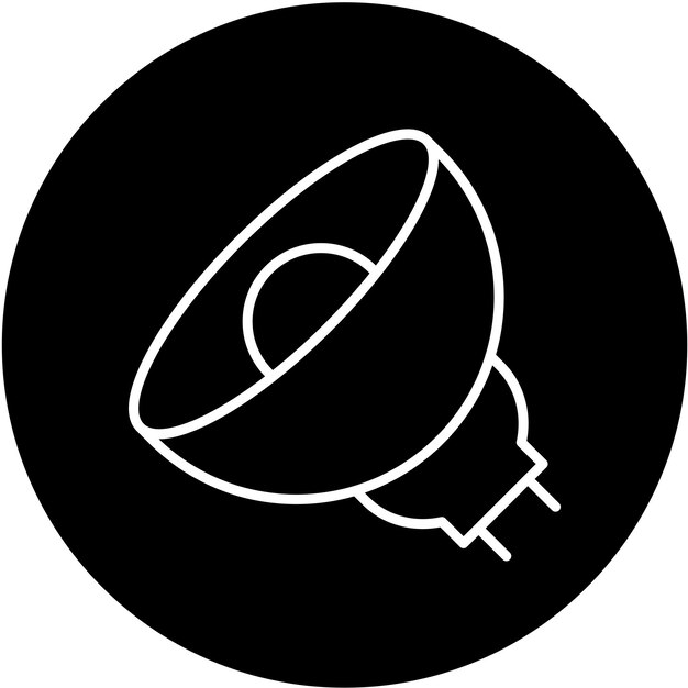 Styl ikony lampy halogenowej wektorowej