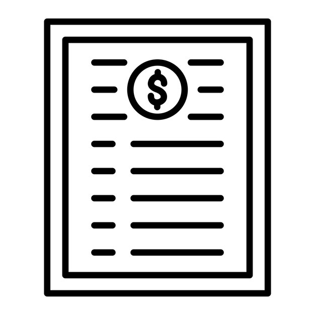 Styl ikony listy cen projektowania wektorowego