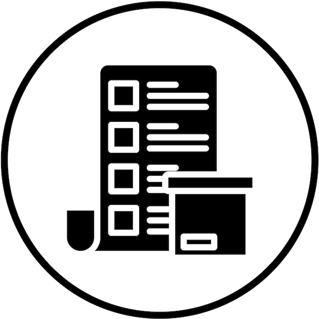 Styl ikony listy pudełka projektowania wektorowego