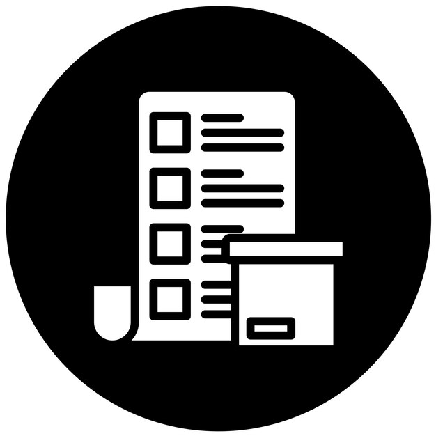 Styl ikony listy pudełka projektowania wektorowego