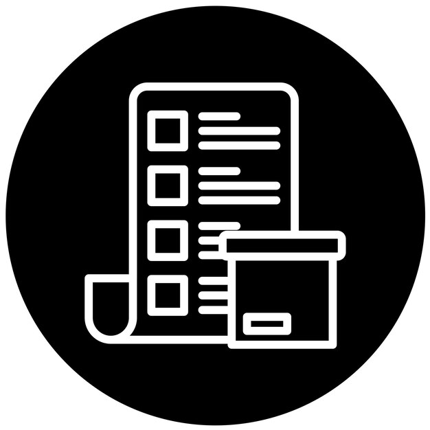 Styl ikony listy pudełka projektowania wektorowego