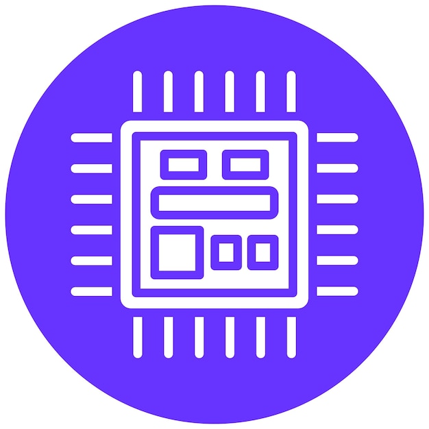 Styl ikony mikrokontrolera projektowania wektorowego