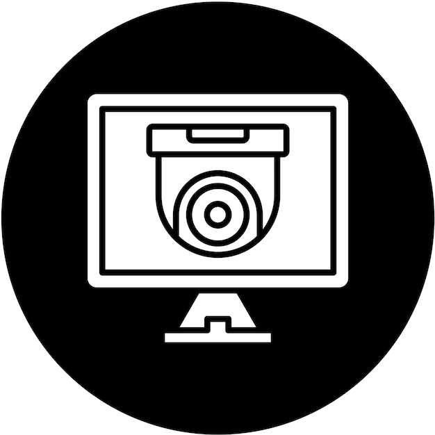 Styl ikony monitorów bezpieczeństwa projektowania wektorowego