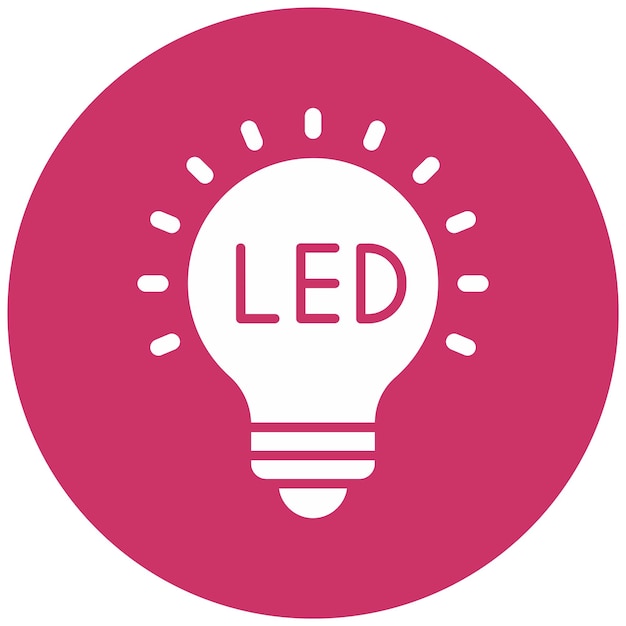 Styl ikony oświetlenia LED o projektowaniu wektorowym