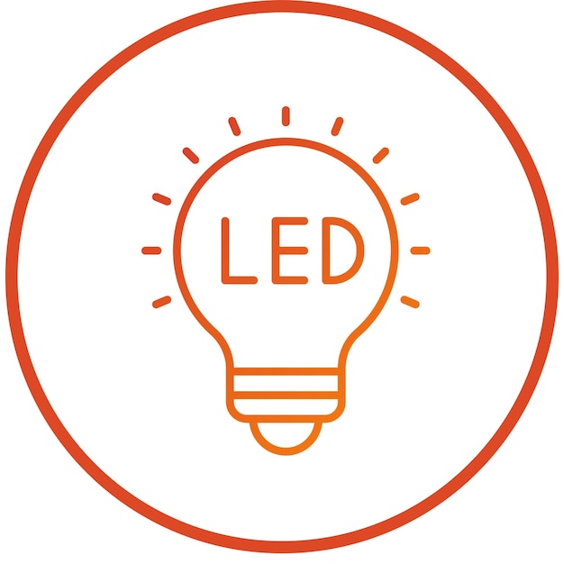 Styl ikony oświetlenia LED o projektowaniu wektorowym