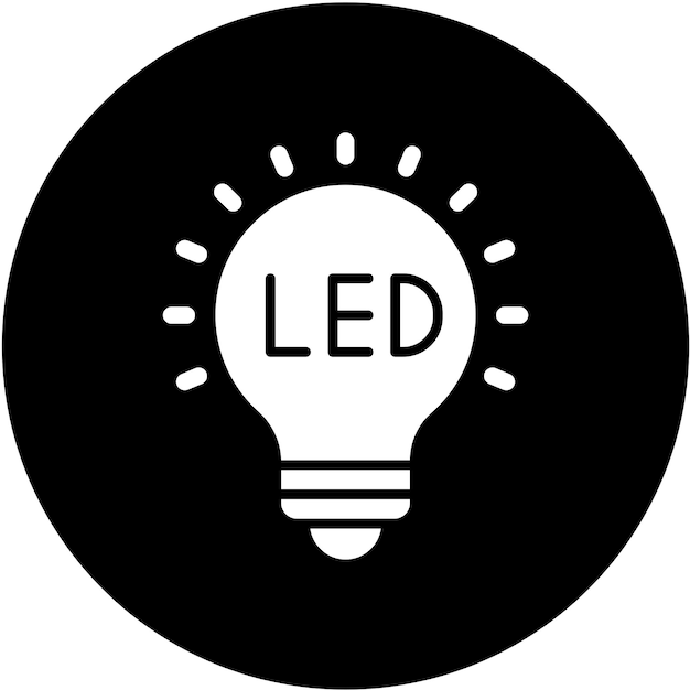 Styl ikony oświetlenia LED o projektowaniu wektorowym