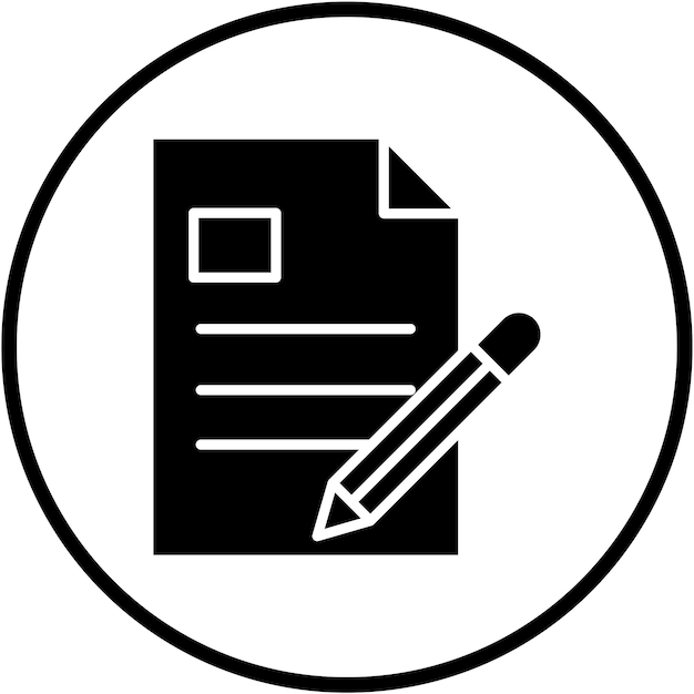 Styl ikony pisania treści wektorowego projektowania