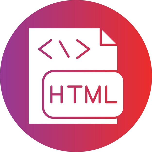 Styl ikony pliku HTML projektowania wektorowego
