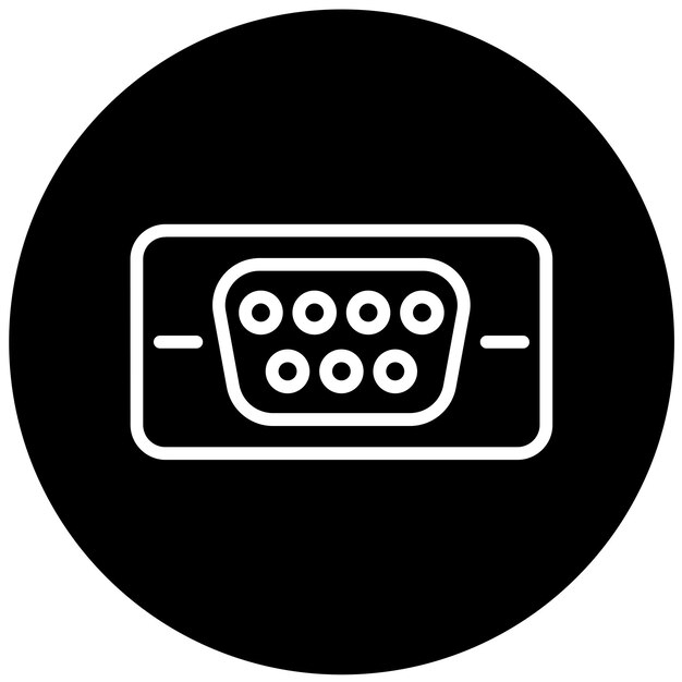 Styl ikony portu VGA projektowania wektorowego