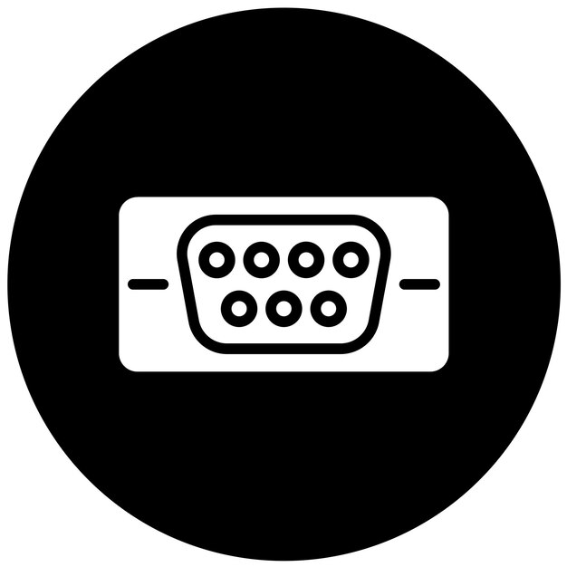 Styl ikony portu VGA projektowania wektorowego