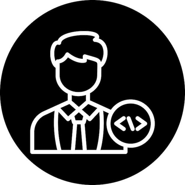Styl ikony programisty projektowania wektorowego