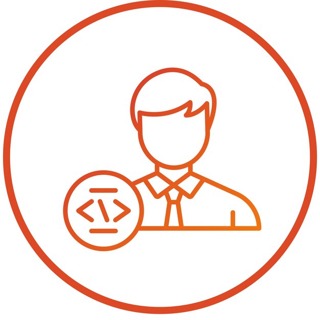 Styl ikony programisty projektowania wektorowego