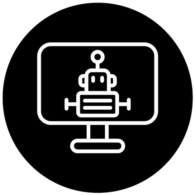 Styl ikony programowania robota wektorowego