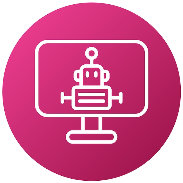 Styl ikony programowania robota wektorowego
