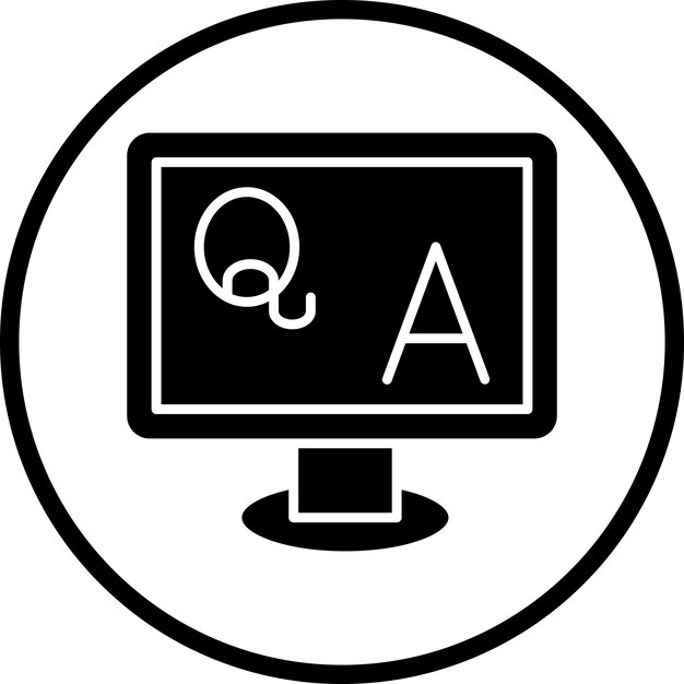 Styl ikony projektowania wektorowego QA