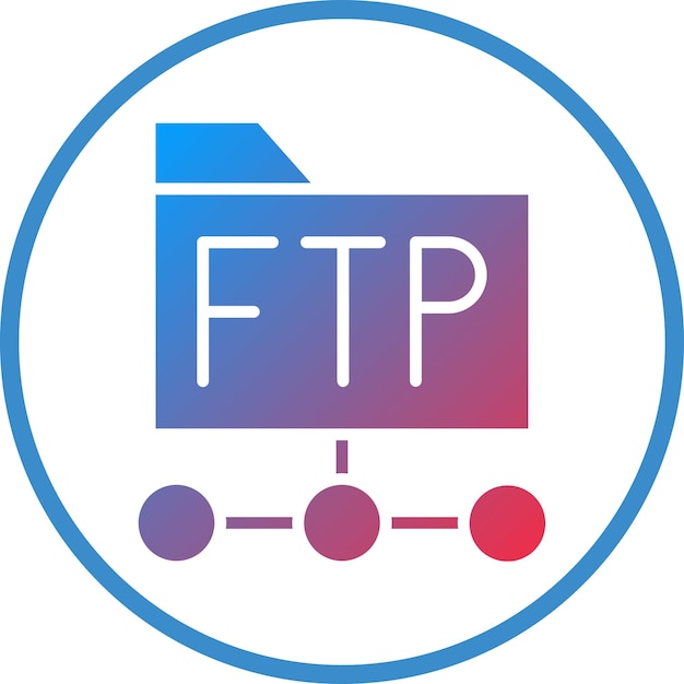 Styl ikony protokołu Vector Design Ftp