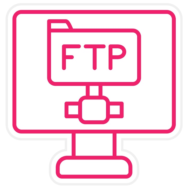 Styl ikony protokołu Vector Design Ftp