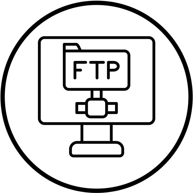 Styl ikony protokołu Vector Design Ftp