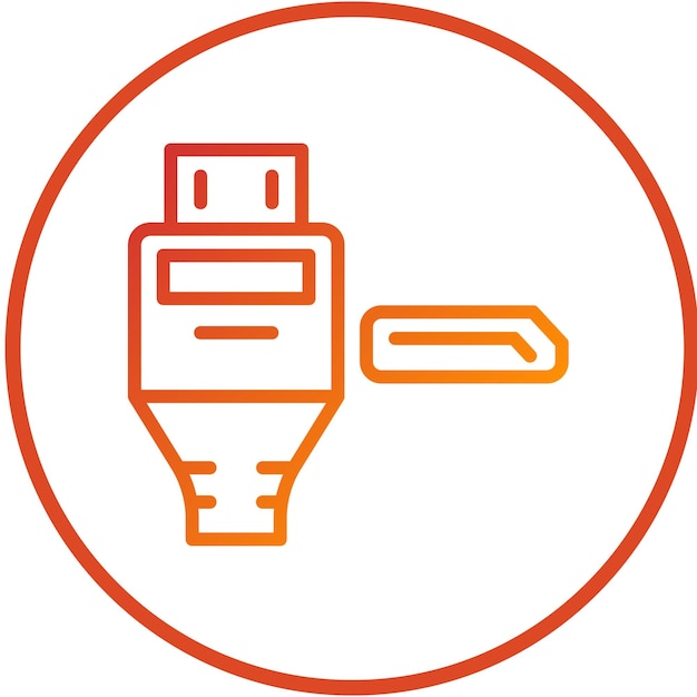 Styl ikony przewodu wektorowego DisplayPort