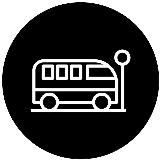Styl ikony przystanku szkolnego Vector Design
