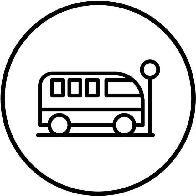 Styl ikony przystanku szkolnego Vector Design
