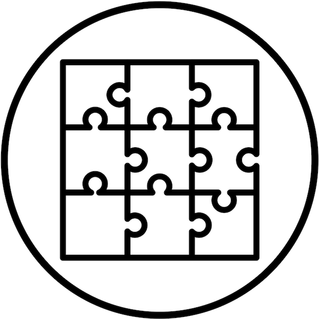 Plik wektorowy styl ikony puzzla wektorowego