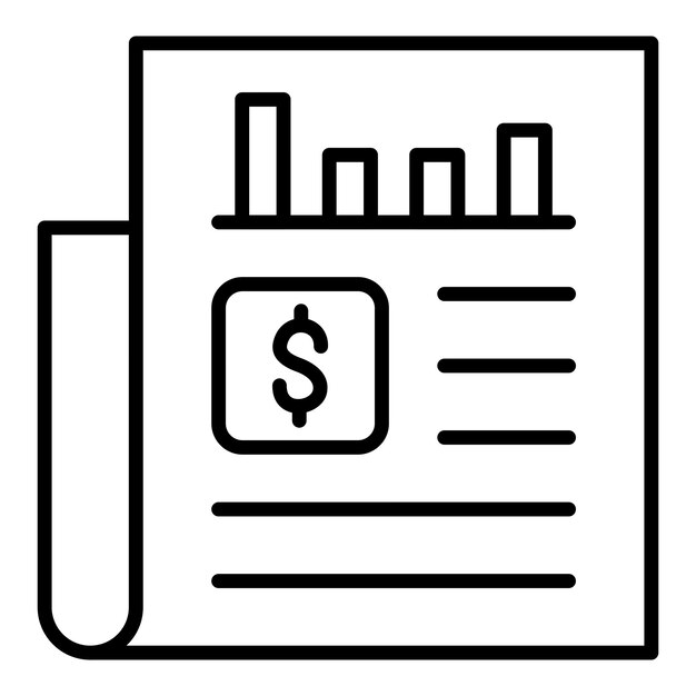 Styl ikony raportu informacyjnego o projektowaniu wektorowym