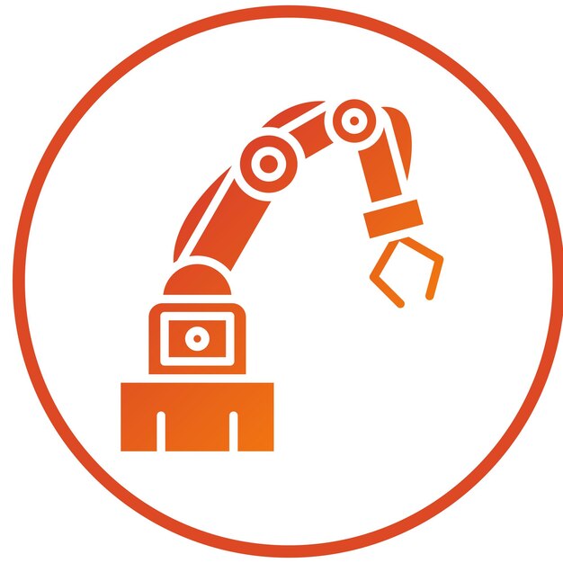Styl ikony robota przemysłowego projektowania wektorowego