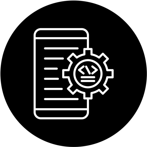 Styl ikony rozwoju aplikacji projektowania wektorowego