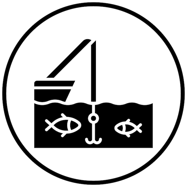 Plik wektorowy styl ikony rybołówstwa głębinowego