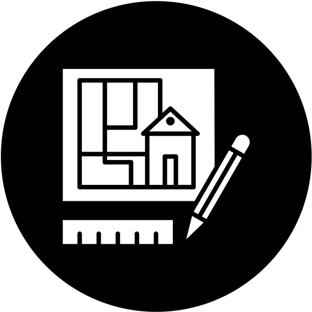 Styl ikony rysunku technicznego projektowania wektorowego