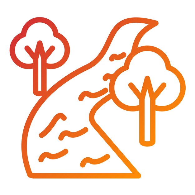 Styl ikony rzeki projektowania wektorowego