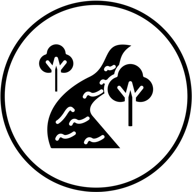 Styl ikony rzeki projektowania wektorowego