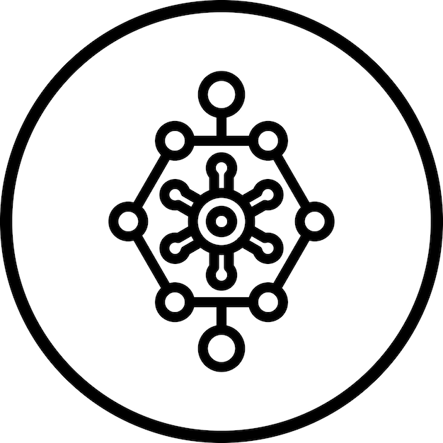 Styl ikony sieci biologicznej projektowania wektorowego