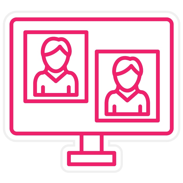 Styl ikony spotkania internetowego wektorowego projektowania