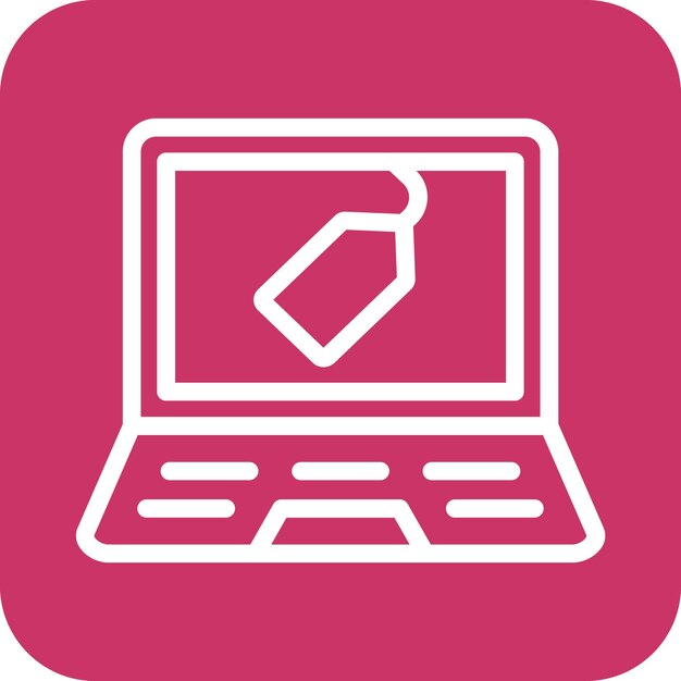 Styl ikony sprzedaży laptopa Vector Design