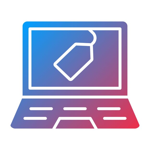 Styl ikony sprzedaży laptopa Vector Design