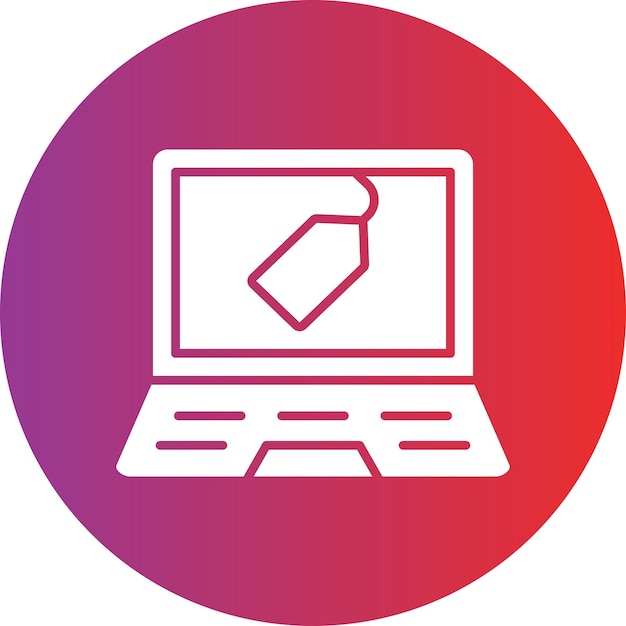 Styl ikony sprzedaży laptopa Vector Design