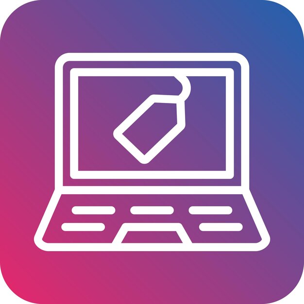 Styl ikony sprzedaży laptopa Vector Design