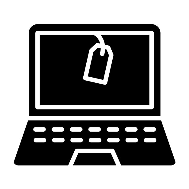 Styl ikony sprzedaży laptopa Vector Design