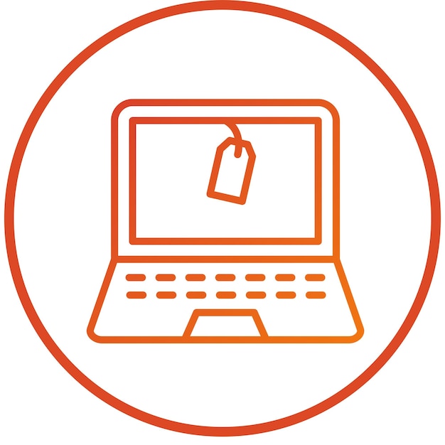 Styl ikony sprzedaży laptopa Vector Design