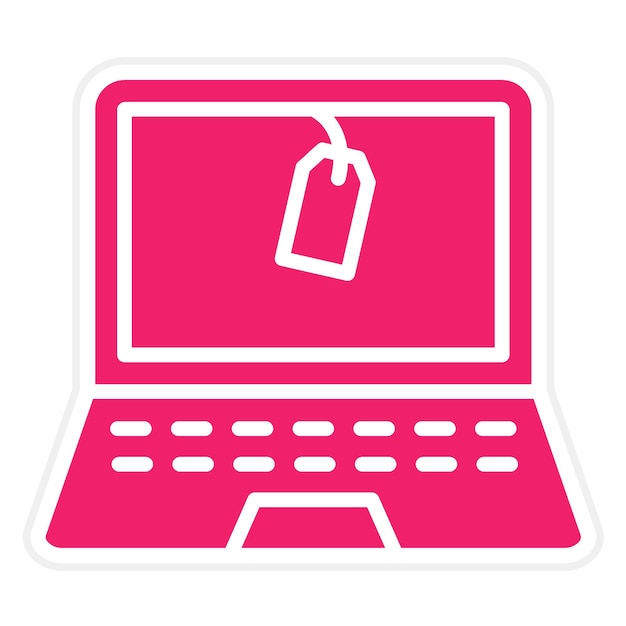 Styl ikony sprzedaży laptopa Vector Design