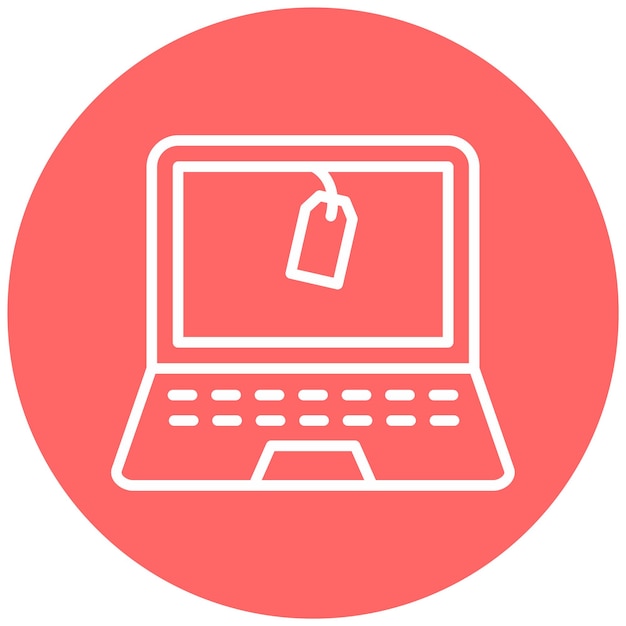 Styl ikony sprzedaży laptopa Vector Design