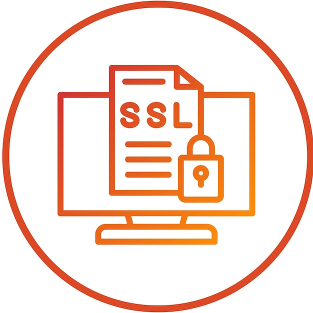 Styl ikony SSL projektowania wektorowego