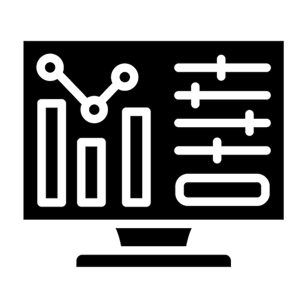 Styl ikony systemu wektorowego projektu monitora