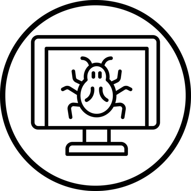 Styl ikony szkodliwego oprogramowania wektorowego