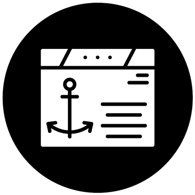 Styl ikony tekstu kotwicowego projektowania wektorowego