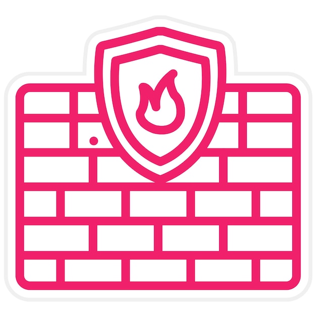 Styl ikony Vector Design Firewall Pro